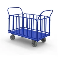 Тележка платформенная с трубчатыми бортами ТБ 4 (г/п 450 кг, 1200x600 мм, колеса серая резина 160 мм) HV Market