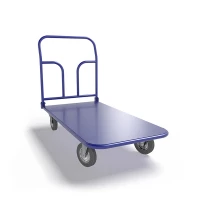 Тележка платформенная со складной ручкой ТПСР 5 М (700х1200) г/п 400 кг.160 серая резина HV Market