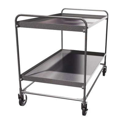 Тележка 2-х ярусная из нержавеющей стали СТ НЖ 5 (700х1200) колеса болтовое крепление 125 мм. HV Market