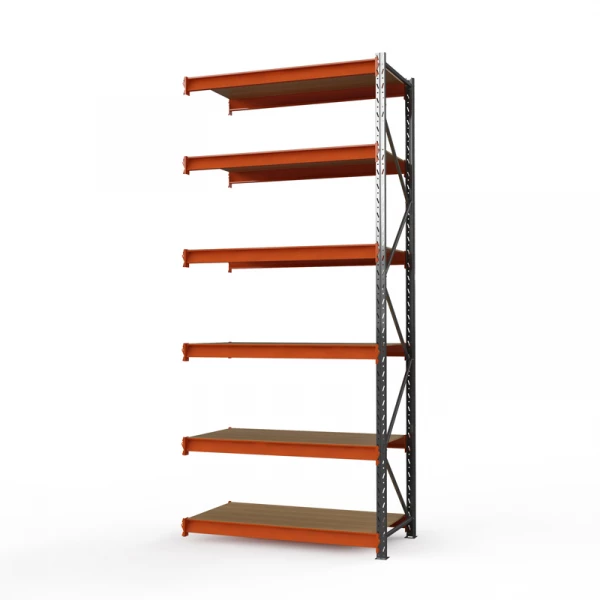 Секция приставная стеллажа металлического ОПТИМА, 3500х1530х785 мм. Полки: 6 шт. фанера