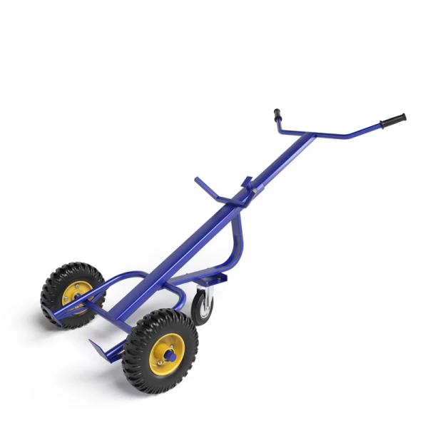 Тележка для транспортировки металлических бочек КБ 1 г/п 220 кг. колеса пневматические 250 мм HV Market