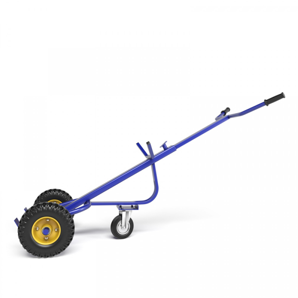 Тележка для транспортировки металлических бочек КБ 1 г/п 220 кг. колеса пневматические 250 мм HV Market