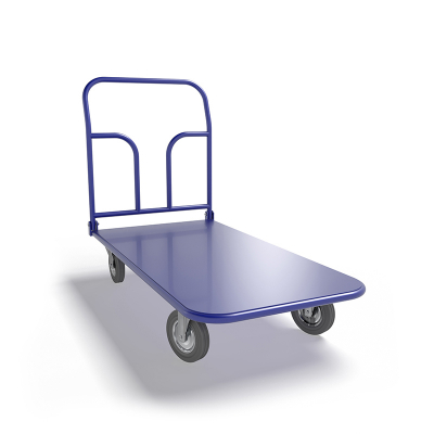 Тележка платформенная со складной ручкой ТПСР 3 М (600х1000) г/п 500 кг.200 серая резина HV Market