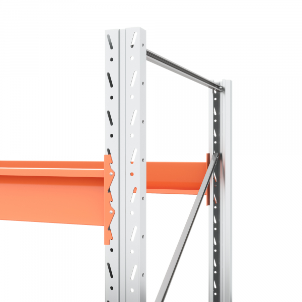 Две секции стеллажа металлического паллетного 6000х1800х1100 мм. Ярусы: пол+4 HV Market