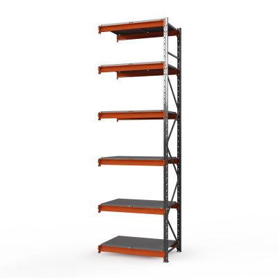 Секция приставная стеллажа металлического ОПТИМА, 4000х1250х785 мм. Полки: 6 шт. метал. HV Market