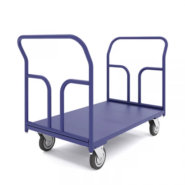 Тележка платформенная с двумя ручками ТПД 1 (500х800) г/п550кг.200 черная резина HV Market