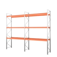 Две секции стеллажа металлического паллетного 4500х1800х1100 мм (85.1.5). Ярусы: пол+3 HV Market