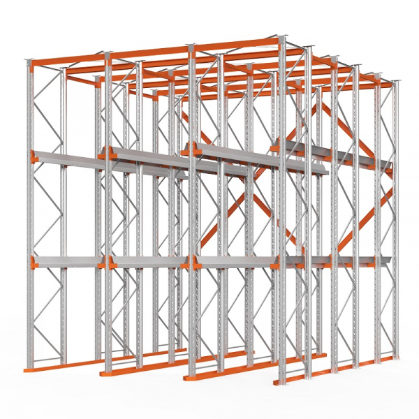 Стеллаж набивной паллетный (5000х4540х5000 мм), 3 линии, 3 яруса. HV Market