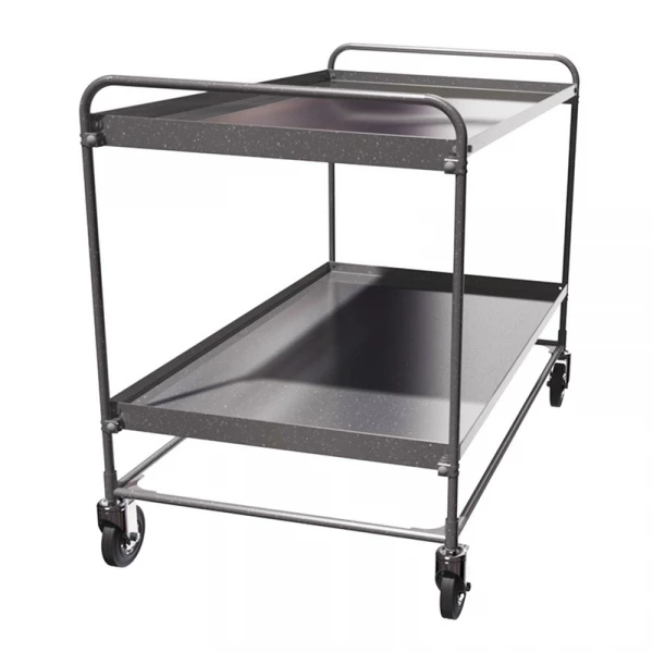 Тележка 2-х ярусная из нержавеющей стали СТ НЖ 1 (500х800) колеса болтовое крепление 125 мм. HV Market