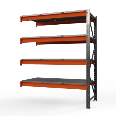 Секция приставная стеллажа металлического ОПТИМА, 2500х1530х785 мм. Полки: 4 шт. метал. HV Market