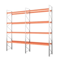 Две секции стеллажа металлического паллетного 6000х2700х1100 мм (85.1.5). Ярусы: пол+4 HV Market