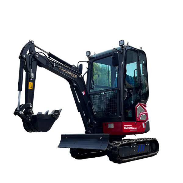 Мини-экскаватор QUADTRAC E22U PRO (2.2т, кабина, A/C, квикаплер, бур, 3 ковша)