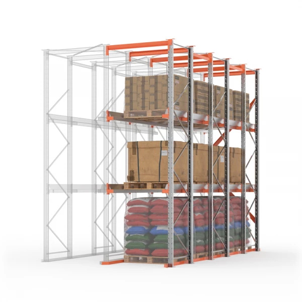 Секция доборная стеллажа набивного паллетного 4500х5000х1000 (85.1.5). Ярусы: пол+2 HV Market