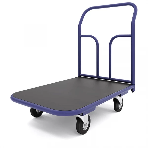 Тележка платформенная с резиновым покрытием ТПР 10 (800х1800) г/п 550 кг. 200 черная резина HV Market