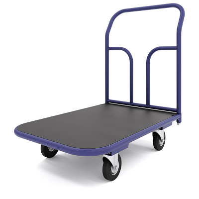 Тележка платформенная с резиновым покрытием ТПР 2 (600x900) г/п 300 кг. 125 черная резина HV Market