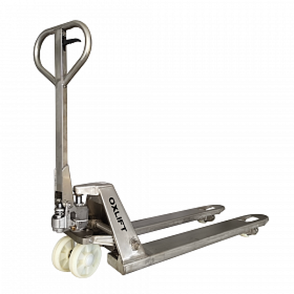 Ручная гидравлическая тележка из нержавеющей стали OXLIFT OX25-STEEL HV Market