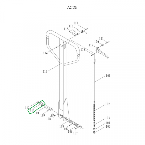 Нажимной ролик ручки для гидравлических тележек JC20 HV Market