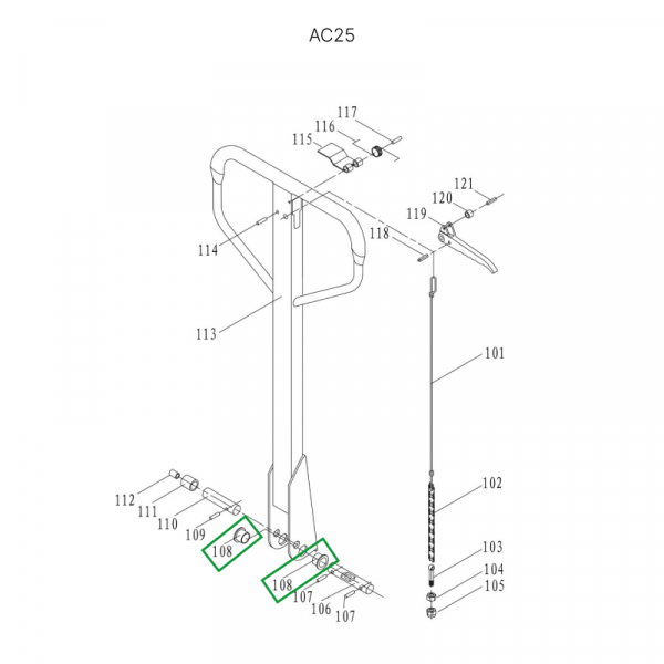 Втулка ручки для гидравлических тележек AC25