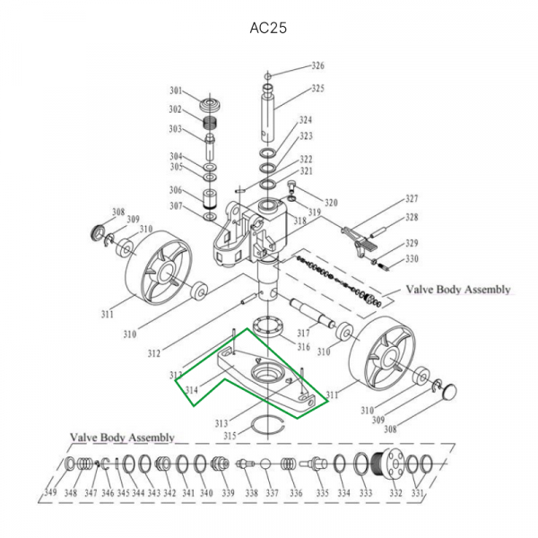 Опорная площадка гидроузла гидравлических тележек AC25 HV Market